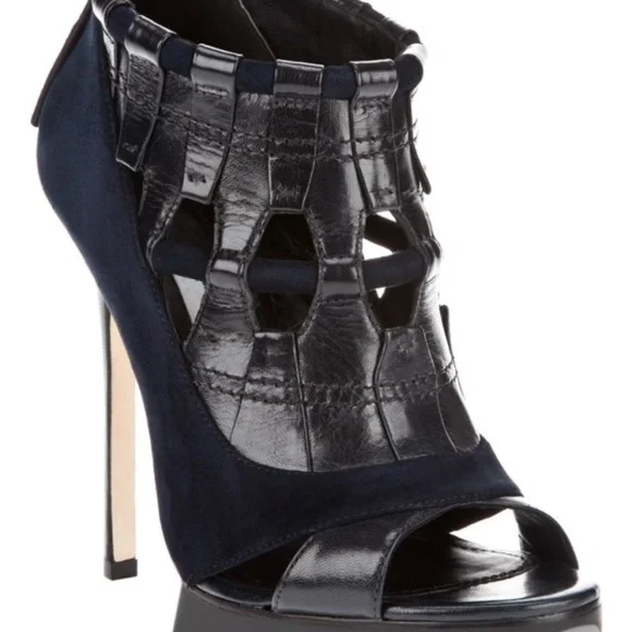 Camilla Skovgaard black leather platform stiletto booties Sexy! Sz 38.5/8.5 - Picture 2 of 6